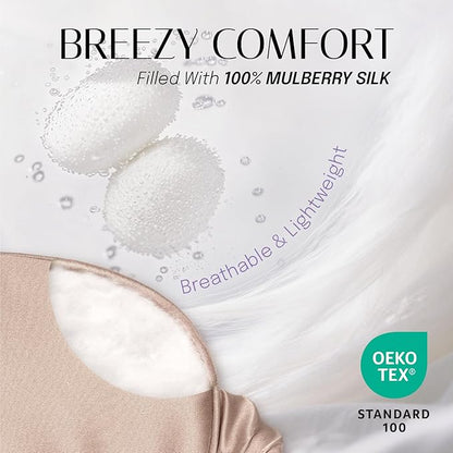 Silk Sleep Mask Eye Mask Blindfold with Double Layer Silk Filling and Elastic Strap for Full Night's Sleep, Travel and Nap, Soft Eye Cover Eyeshade with Luxury Bag and Ear Plugs by OLESILK (Camel)