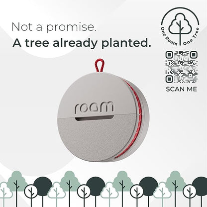 Roam Smart Tracker | Eco-Friendly Travel Tracker with Built-in Elastic Strap | QR Lost & Found, Global Find My Network | Replaceable Battery | No Extra App or Subscription Needed | 2-Pack, Grey