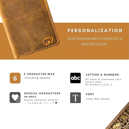 PEGAI Personalized Leather, Passport Holder For Travel | Handmade Passport Wallet Cover Case | Travel Document Holder, Passport Cover for Men, Women, and Family | Pike (Turqoise)