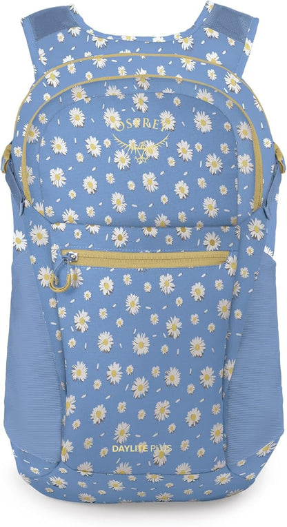 Osprey Daylite Plus Commuter Backpack - Lightweight, Everyday Pack with Laptop Sleeve and Water Bottle Pockets - Ideal for Work, School, and Travel with Versatile Storage, Daisy Print Sevres Blue