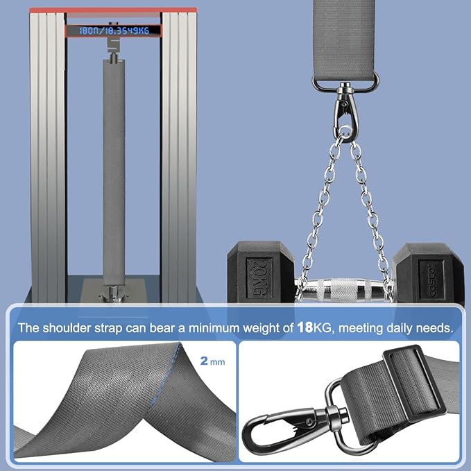 ZINZ Shoulder Strap 78" Belt with Neoprene Thick Padded, Universal Bag Strap with Double Adjustable Buckles and Metal Swivel Hooks,Ideal for Individuals 5'11" and Taller,Gray