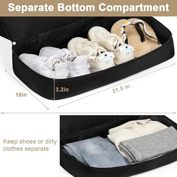 IBFUN Weekender Bags for Women, Travel Duffle Bag with Shoe Compartment Carry on Weekender Overnight Duffel for Weekend Travel Business Trip 3PCS