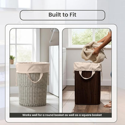 LFH Home Cotton Canvas Large Laundry Bag with Handle, Heavy Duty Drawstring Closure Washable Laundry Bags School Travel, Home, Hotel, College Dorm, Organizer Sack, Toys 20x30-Natural, Thanks Giving