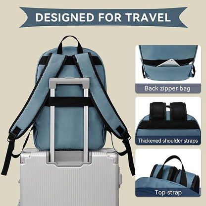 OMOUBOI Casual Daypacks Superbreak Backpack 14 inch Laptop Backpack for Women & Men Fits Tourism Business (Steelblue)