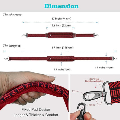 ZINZ Shoulder Strap, 57" Padded Adjustable Shoulder Bag Straps Replacement for Bags with D-Ring（TH01B02）