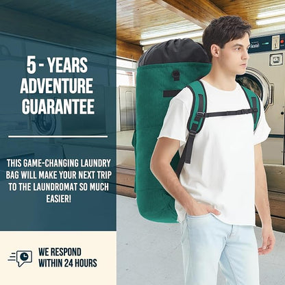 Laundry Backpack with Shoulder Straps，Laundry Bag Extra Large 115L，Laundry Backpack Heavy Duty with 4 Pockets, College Laundry Bags for Dorm Room， Sturdy Clothes Hamper Bags，Laundry Hamper Bag XXL