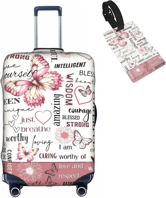 Travel Suitcase Protector African American Girl Elastic Protective Washable Luggage Cover With Concealed Zipper Suitable For 18-32 Inch(M (for 22-24 inch luggage))