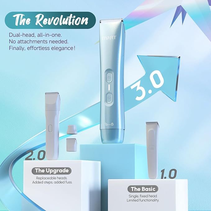 Dual Head Electric Shaver for Women - Rechargeable Body Hair Trimmer, 5-Min Fast Charge for Travel, Portable Facial Hair Removal for Ladies, Dermaplane Razor for Women Face, Birthday Gifts (Blue)