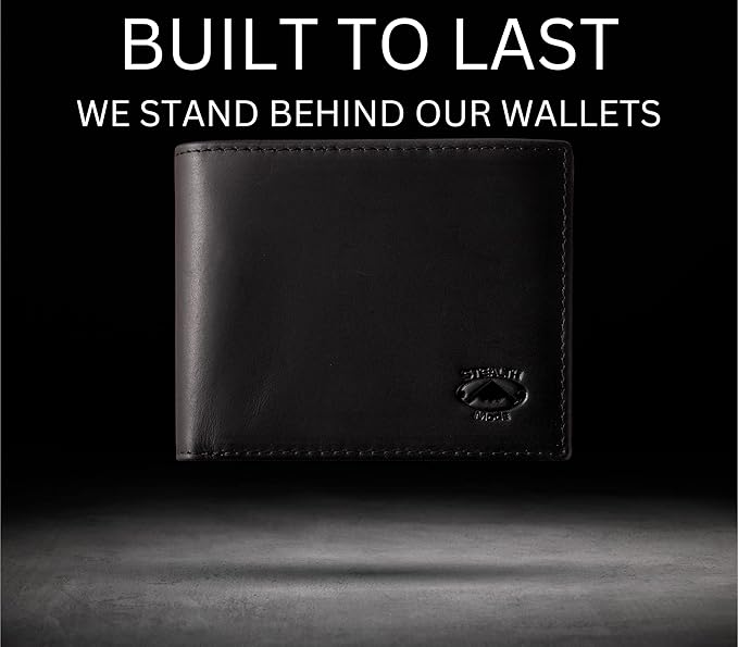 Stealth Mode Leather Bifold Wallet for Men With ID Window and RFID Blocking