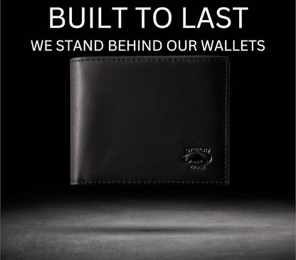 Stealth Mode Leather Bifold Wallet for Men With ID Window and RFID Blocking