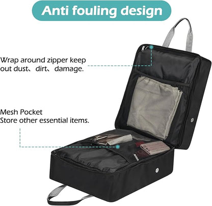 ZHIERNA Shoe Bags for Travel with Handle, Travel Shoe Bags for Packing, Portable Shoes Storage Bag Organizer, Travel Luggage Shoe Bag for Women Men Holds 6 Pair of Shoes (Black)