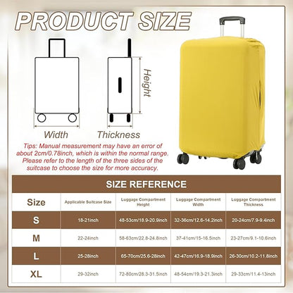 uxcell Luggage Cover for Suitcase Protector, Fit 21-25 Inch Luggage Elastic Suitcase Cover Scratch-Resistant Covers for Travel Business Trips, Yellow (M)