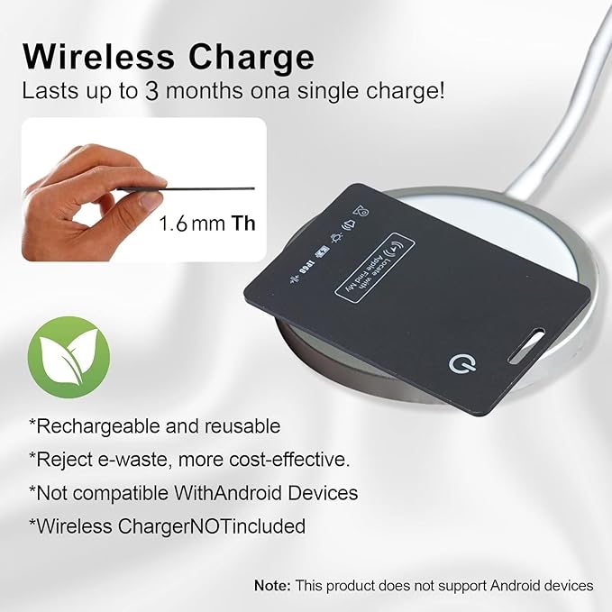 [Apple MFi Certified] LBPRT Air-Tag Card Rechargeable Wallet Tracker Thin 1.6mm 2 Pack, Smart Locator Work with Apple Find My (iOS Only, Android not Supported), Item Finder for Luggage Suitcase Bags.