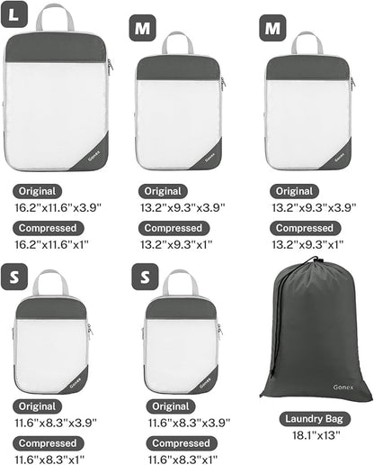 Compression Packing Cubes, Gonex Extensible Storage Mesh Bags Organizers