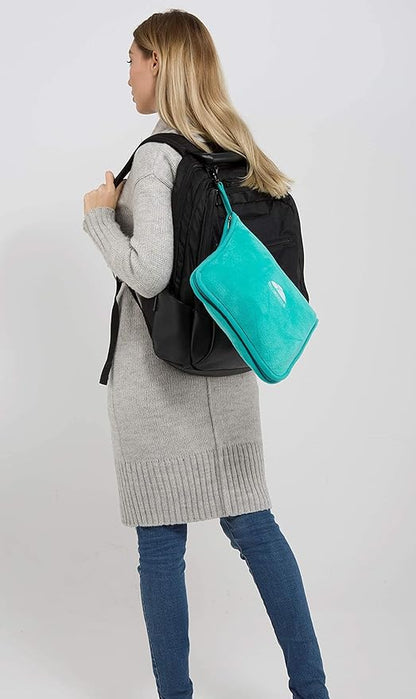 BlueHills Premium Soft Travel Blanket Pillow Airplane Blanket Packed in Soft Bag Pillowcase with Hand Luggage Belt and Backpack Clip, Compact Pack Large Warm for Any Travel (Teal Green T006)