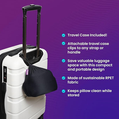 Cabeau Best Neck Pillow for Travel – Evolution Earth Deluxe – 360° Head, Neck and Chin Support for Sleeping – Sustainable Memory Foam - Removable, Washable Cover with Compact Carrying Case (Fire)