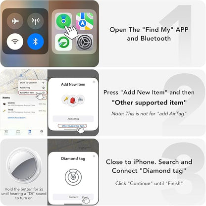 Air Tracker Tag-2 Pack White | Bluetooth Tracker Work with Apple Find My (iOS 14.6 Above Only), Smart Tag with Protective Case/Keychain/Lanyard, Item Finder for Luggage/Key/Suitcase/Backpack