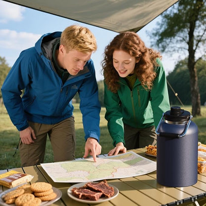 Zenbo One Gallon Jug with Straw, 128 oz Double Wall Vacuum Insulated Sports Water Bottle, Keeps Cold up to 48 Hours, Leak-Proof & Sweat-Proof Stainless Steel Water Jug for Gym, Outdoor & Camping