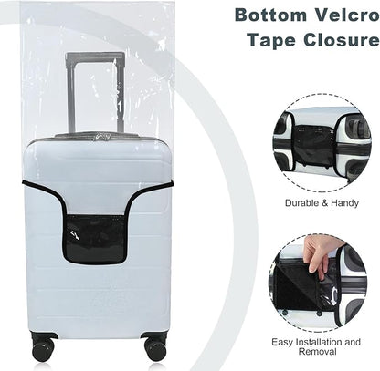 HYPER VENTURE Clear PVC Luggage Cover Full Transparent Suitcase Protector Fits 30 Inch Luggage, XL