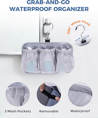 WANDF Toiletry Bag for Men, PU Leather Travel Organizer with Detachable Waterproof Hanging Pouch, Open-Flat Dopp Kit Shaving Bag with Wet Pocket for Travel Toiletries Accessories (Black)