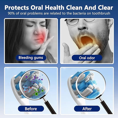 Toothbrush Covers Case San itizer and Holder with Light,Toothbrush Covers with Holder, Rechargeable Portable Toothbrush Cleaner Case（White）