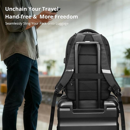 Swissdigital Design Business Laptop Backpack, College Laptops Backpack with USB Charging Port for Men and Women Fits 16 Inch Notebook, Grey-Finder Color Random