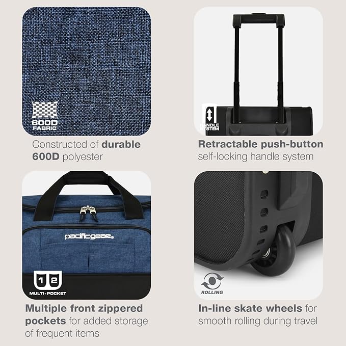 Pacific Gear Duffel Bag with Rolling Wheels