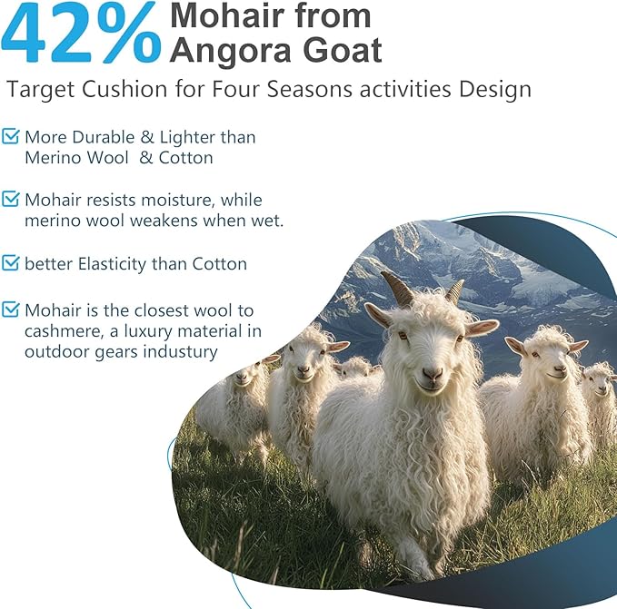 Mohair Wool Compression Running Socks 3 Pairs Anti-Blister Crew Socks Moisture Wicking Target Cushion Athletic Hiking Socks