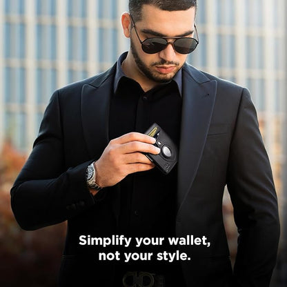 SERMAN BRANDS Money Clip Wallet - Mens Wallets slim Front Pocket RFID Blocking Card Holder Minimalist Mini Bifold