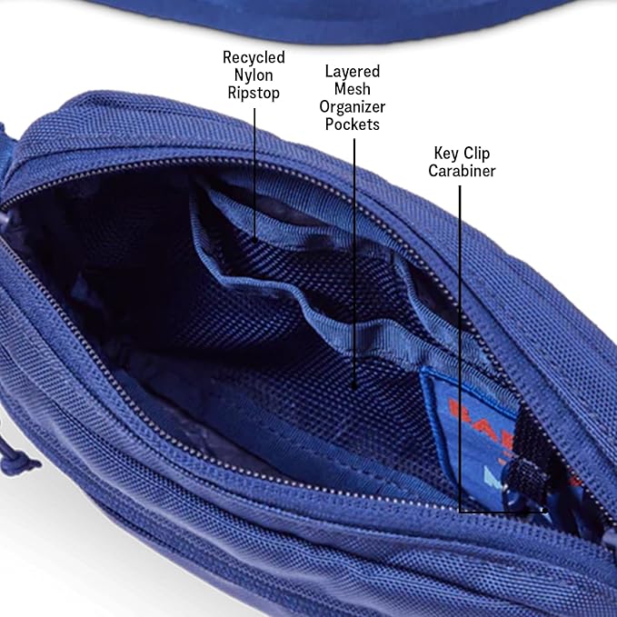 Baboon to the Moon Fanny Pack - Trendy, Compact, Water-Repellent Waist Bag in Multiple Colors and Sizes for Men and Women (Navy, Mini (1.5L))