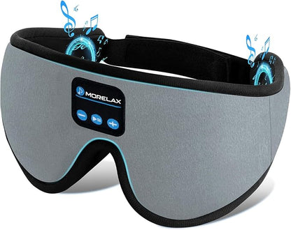 Sleep Mask with Bluetooth Headphones,3D Sleep Mask Wireless Music Eye Mask for Side/Supine Sleepers, with Slim Stereo Speakers,Bluetooth Sleep Headphones,Perfect for Sleeping,Gifts for Women/Men Grey