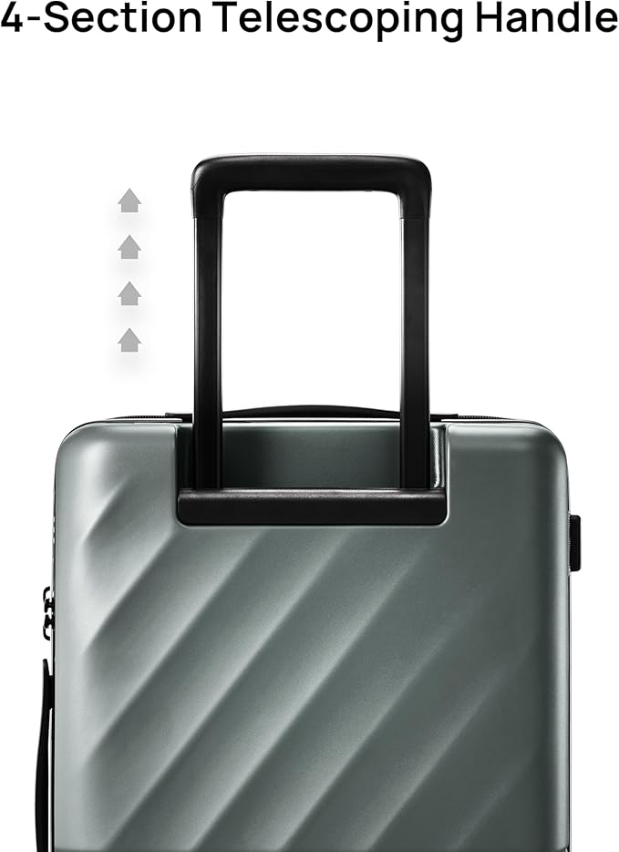 NINETYGO Trunk Luggage 26 Inch, Medium Checked Luggage with Double Spinner Wheels, Anti-Burst Zipper, Hard Case PC Suitcase, Lightweight Travel Luggage, TSA Approved (Slate Grey, Hudson)