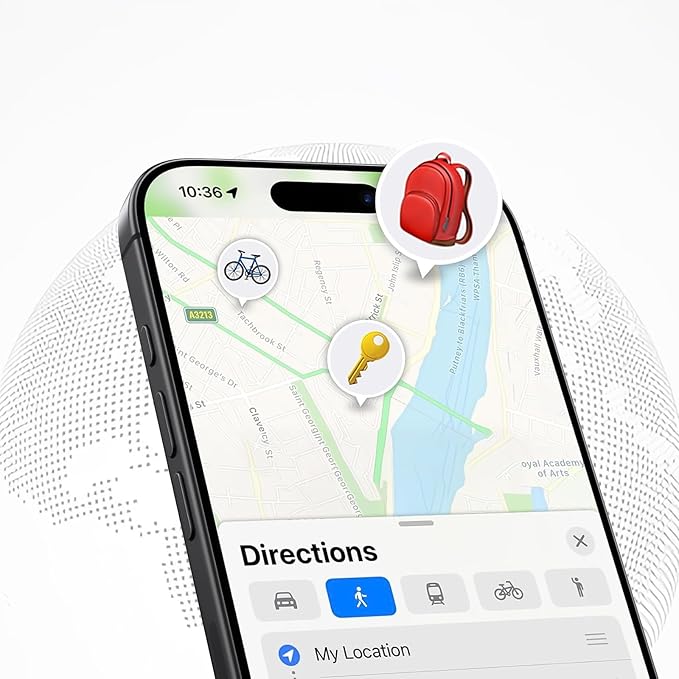 Air Tracker Tags-4 Pack, Bluetooth Tracker Works with Apple Find My APP (iOS Only), Bluetooth Smart Air Tag Keys Finder and Item Locator for Keys, Bags, Luggage, Wallet, Replaceable Battery