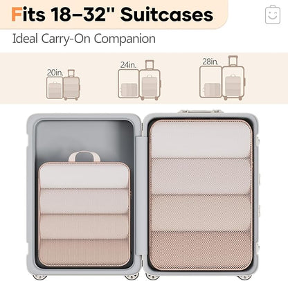 Veken 2/6/9/11 Set Compression Packing Cubes for Travel Essentials,Compressible Expandable Large Luggage Suitcase Organizer Bags for Clothing,Durable Space Saver Storage Bags(Beige)