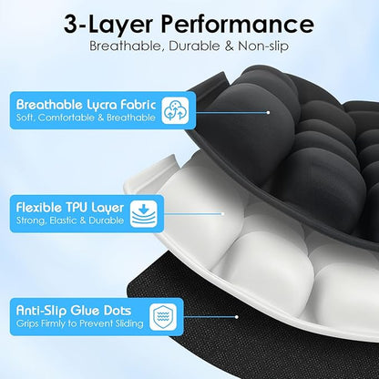 Portable Travel Cushion, Airplane Seat Cushion for Long Flights, Press Type Inflatable Seat Cushion for Long Sitting in Car, Air Travel, Office Chairs, Home Living