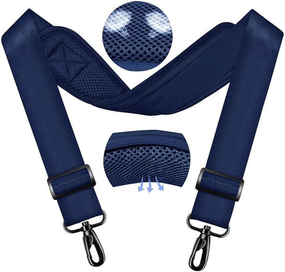 ZINMARK Shoulder Strap 59 inch, Extra-Thick Fixed Cushion Pad and Dual Clasps Universal Replacement Strap for Bags, Camera, Crossbody，Lawn mower -Blue