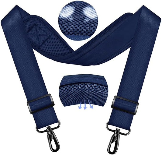 ZINMARK Shoulder Strap 59 inch, Extra-Thick Fixed Cushion Pad and Dual Clasps Universal Replacement Strap for Bags, Camera, Crossbody，Lawn mower -Blue