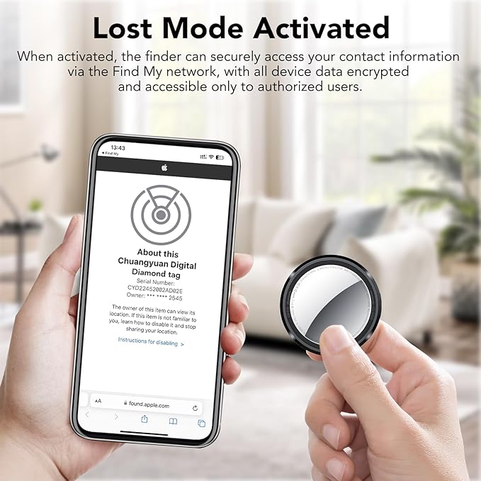 QCOQ® Air Tracker Tags-4 Pack Black | Bluetooth Tracker Work with Apple Find My (iOS Only), Smart Tag with Protective Case/Keychain/Lanyard, Item Finder for Luggage/Key/Suitcase, Up to 100dB