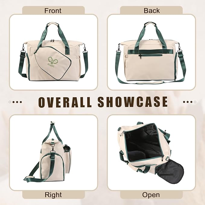 Personalized Duffel Bag Custom Sport Gym Travel Bags Embroidered Name Text Customized Dry Wet Separated Weekend Waterproof Bag for Women Men (D-Beige)