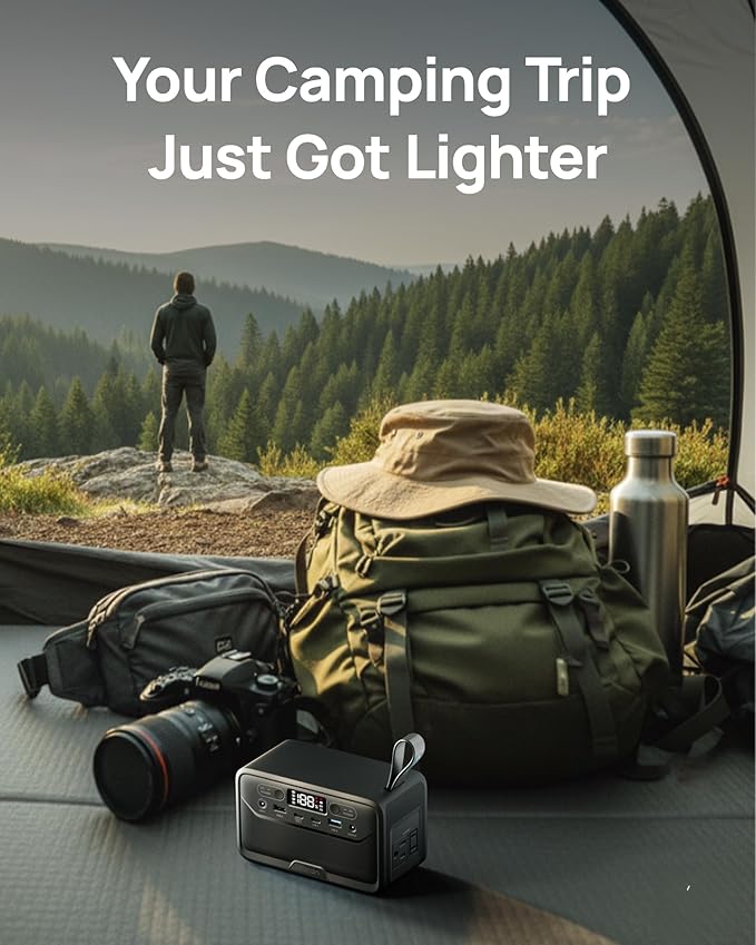 DaranEner Portable Power Station 28000mAh LiFePO4 Battery, Power Bank with AC Outlet 100W/110V, USB-C PD Fast Charging Solar Generator for Laptop, Travel, Camping, Home, Office, TSA Approved