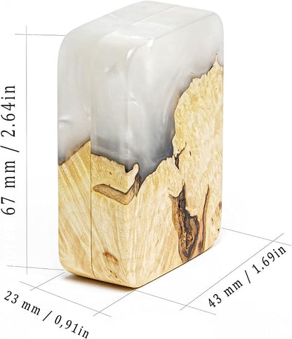 RWA Slim Engagement Ring Box for Proposal – Unique Wedding Ring Holder Jewelry Display Case – Travel Jewelry Organizer, Ring Bearer Box, Proposal Gift, Wedding Ring Box for Ceremony, FLIP white light