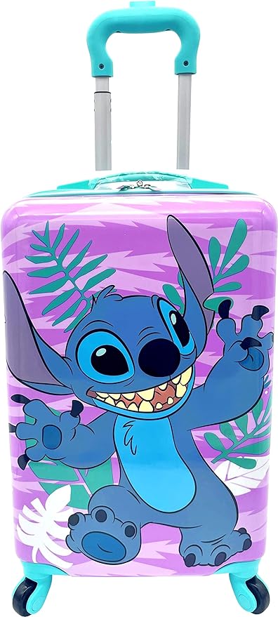 Fast Forward Kids Licensed Hard-Side 20” Spinner Luggage Lightweight Carry-On Suitcase (Stitch)