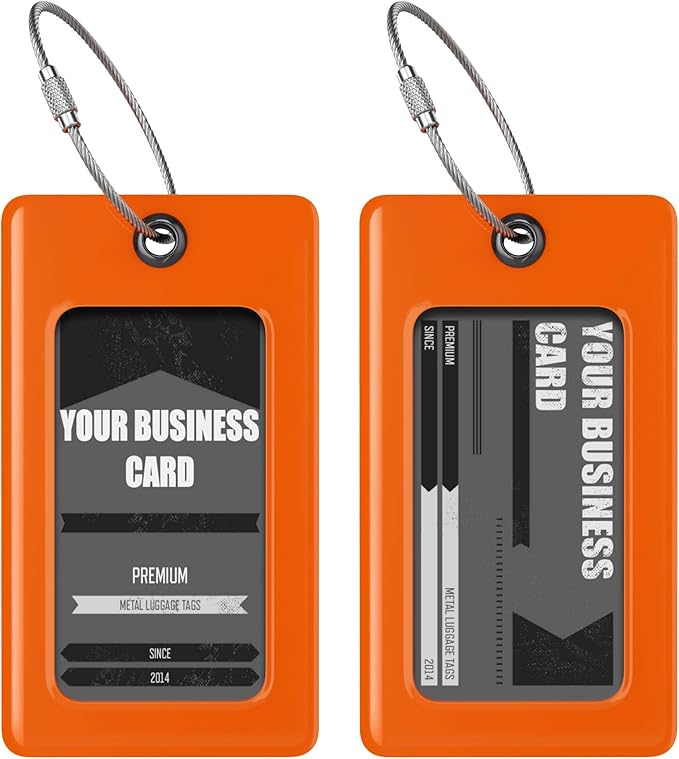 Luggage Tags Business Card Holder by TUFFTAAG - Durable Travel ID Bag Tag, Secure & Flexible, Perfect for Suitcases, Backpacks, and Carry-Ons, Easy Identification