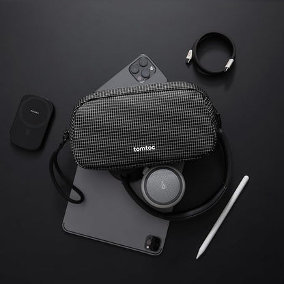 tomtoc Electronics Organizer Travel Case Performance, Water Resistant Bag Cable Tech Pouch Accessories, Carry Storage for Cord, Phone, Cables, Airpods, USB Flash Drive, Daily Items