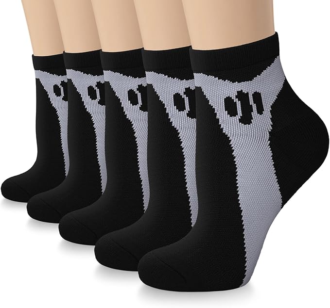 Iseasoo Copper Ankle Compression Socks - Low Cut Arch Support Socks for Men & Women, Running, Nurses, Plantar Fasciitis Socks