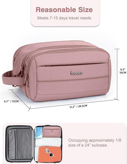 Toiletry Bag for Men & Women, Cruise Ship Travel Essentials, Shaving Dopp Kit with Dry and Wet Separation, Water-resistant Bathroom Cosmetic Organizer Bag, Makeup Accessories, Dark Purple
