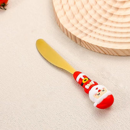 Christmas Utensil Set | Reusable Portable Cutlery Set | Stainless Steel Knife Fork Spoons Gift Box | Includes Themed Utensils (Tree/Santa/Deer/Snowman) | Ideal Christmas Gift