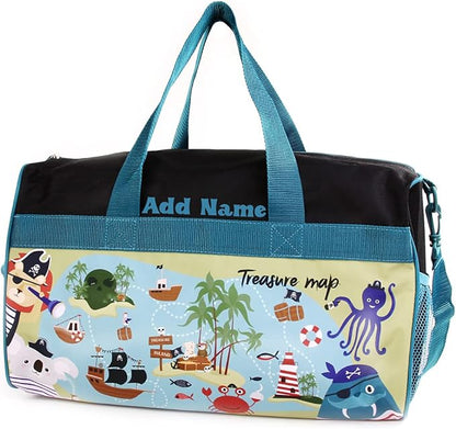 Personalized Kids 18 Inch Duffel Bag for Sports, Travel and Sleepover - Pirate Island