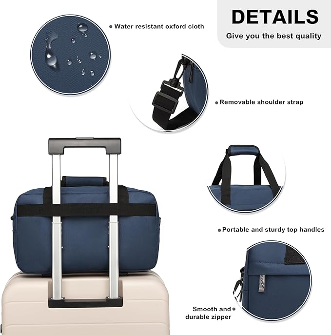 Kono Small Travel Duffel 14L Under Seat Carry-On Sports Tote Gym Bag - 13.78"x7.87"x7.87" Navy