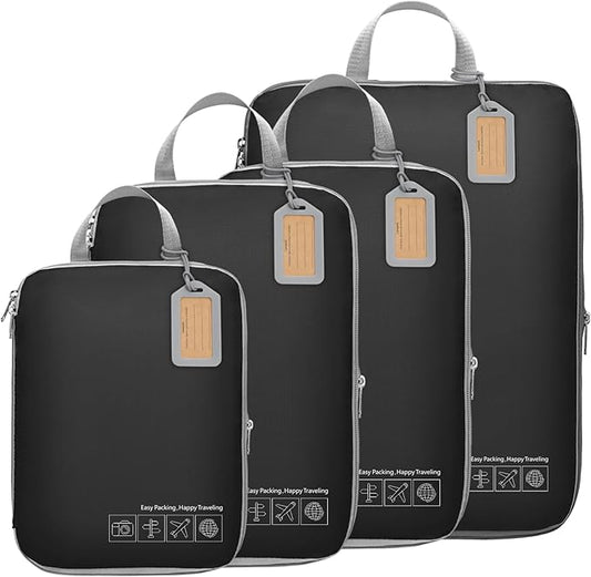 Cambond Compression Packing Cubes for Travel - Lightweight Expandable Travel Bags Luggage Organizers Travel Essentials Compression Cubes for Travel Space Saver for Carry on Suitcases Organizer